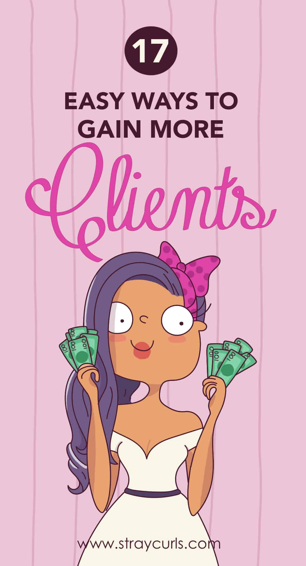 17 Easy Ways to Get More Clients (And Be Booked Out For Months) Learn how to get clients and earn money online as a Freelancer. I will show you how to get clients fast online via facebook groups and so much more! This post helps you identify your ideal client and several strategies to gain clients. #startablog #bloggingtips #freelance #freelancetips #girlboss #marketing #entrepreneur #people #socialmedia