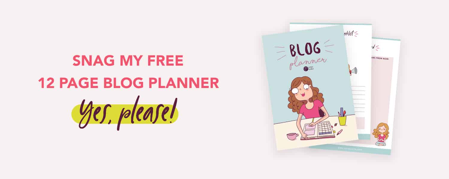 This free printable blog planner is not only super cute with little girl and cat stickers but is also super functional! Stay super organised and keep track of all your blogging goals by downloading this 12 page blog planner! #blogplanner #plannerlife #planner #girlboss #free #freeprintable #blogging