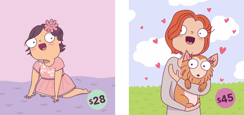 baby and pet portaits illustrations. Book a slot and get a custom illustrated portrait right here! 
