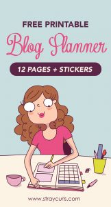 This free printable blog planner is not only super cute with little girl and cat stickers but is also super functional! Stay super organised and keep track of all your blogging goals by downloading this 12 page blog planner! #blogplanner #plannerlife #planner #girlboss #free #freeprintable #blogging