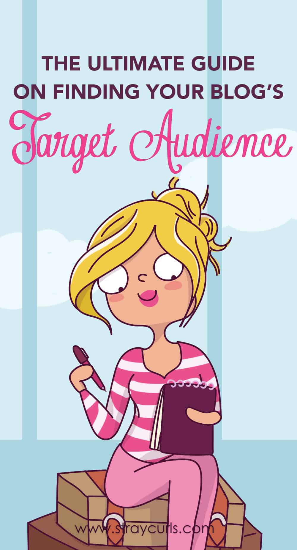 Without marketing to the right target audience, your blog posts or products will not take off. By narrowing down your niche and identifying your ideal blog reader, you will discover your target market! #blog #blogging #bloggingtips #millennial #girlboss Girl finding target audience illustration, target audience illustration.