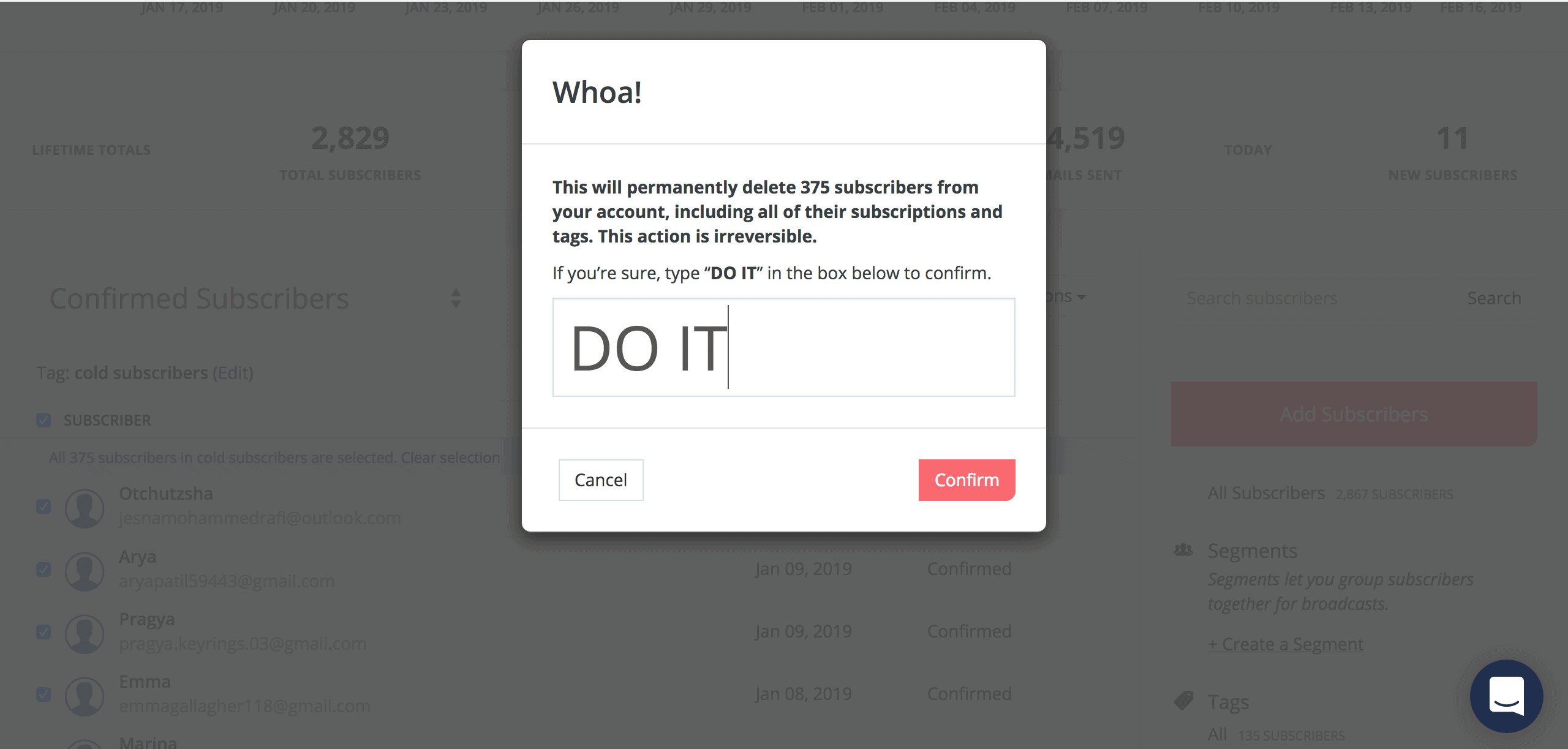 Deleting cold subscribers becomes super easy when you have ConvertKit. 