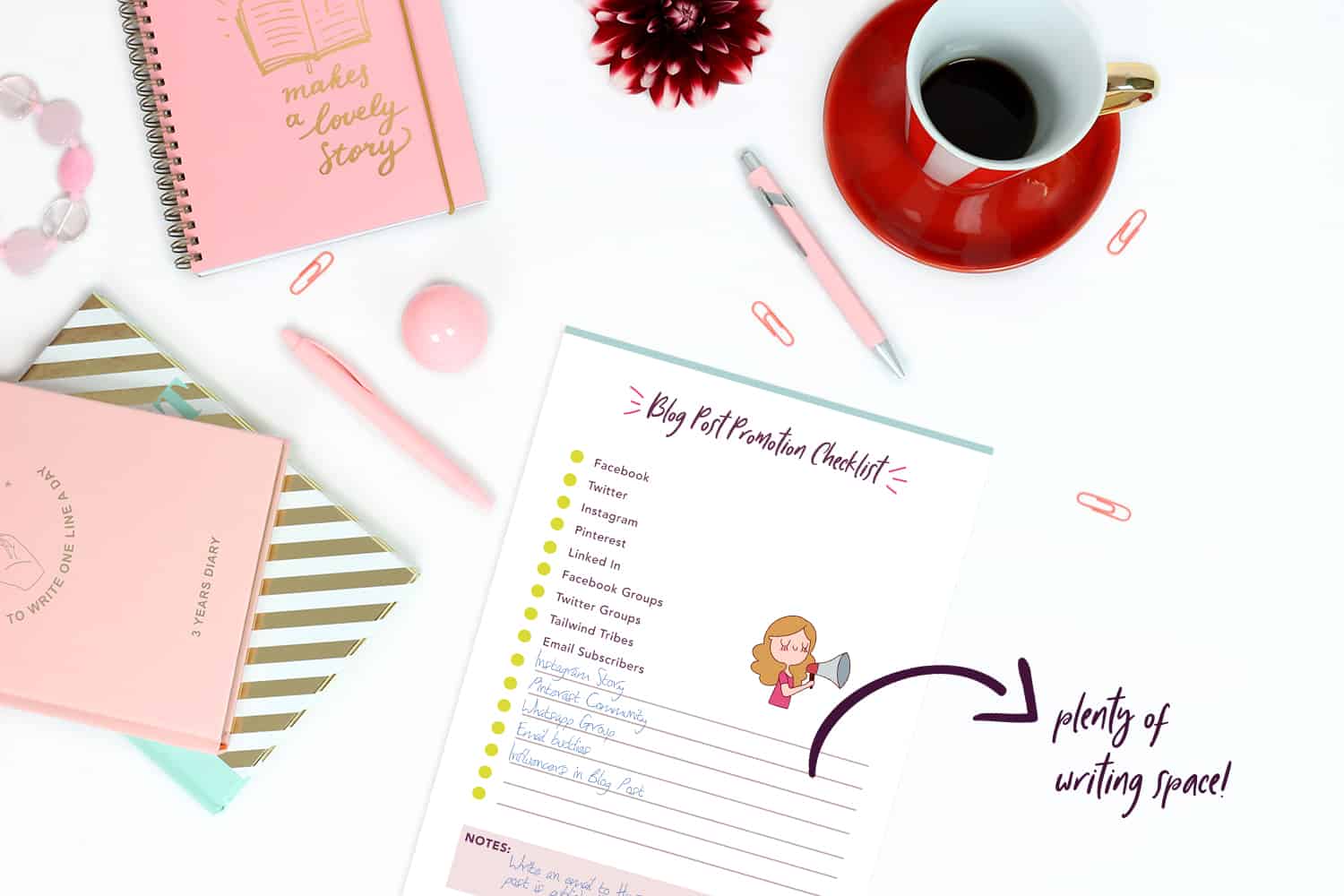The key to having a good blog content strategy is to decide what newsletters you will send in advance. This Blog Planner will really help you set your Blog in order!