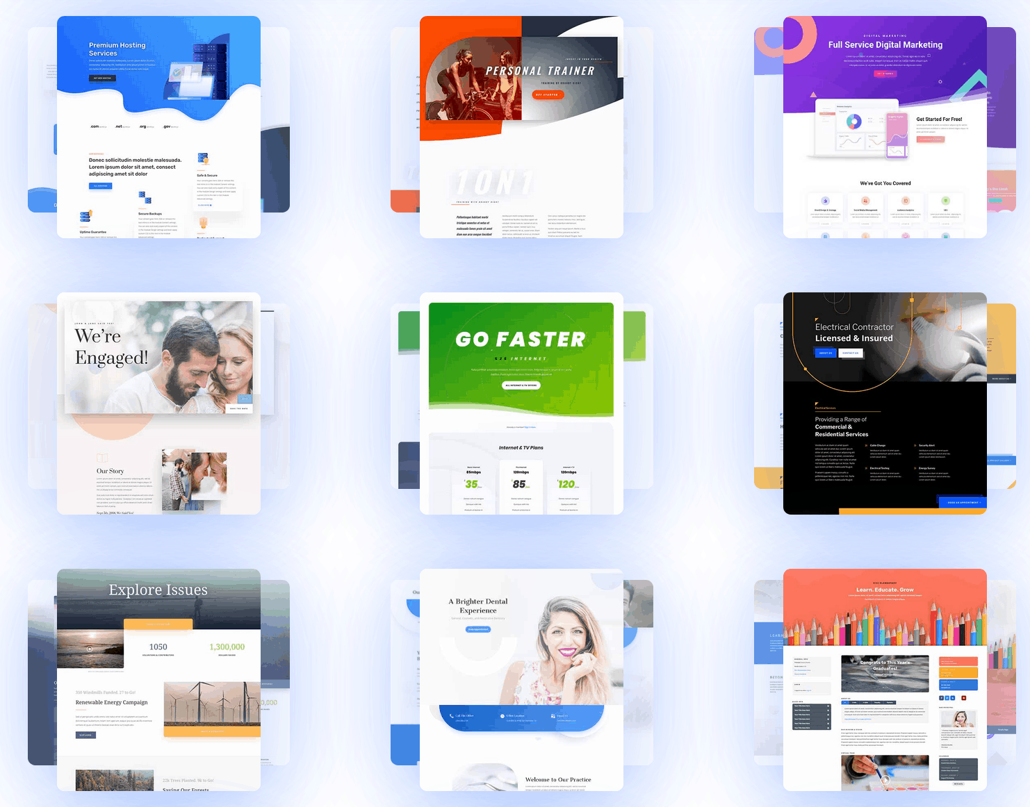 Choosing a free WordPress theme is one of the biggest SEO mistakes to avoid! Divi comes with over 800+ premade website layouts! You don't need to struggle with complicated website designs anymore! Just pick what suits your fancy. 