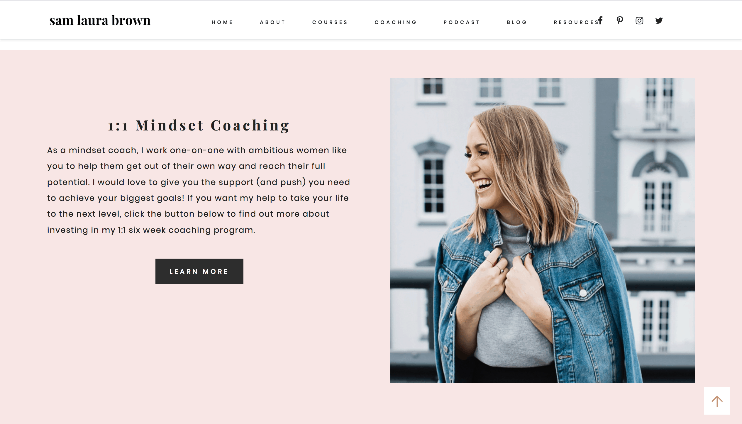 Sam Brown owns a personal growth blog and she earns an income by offering private coaching and selling online courses. 