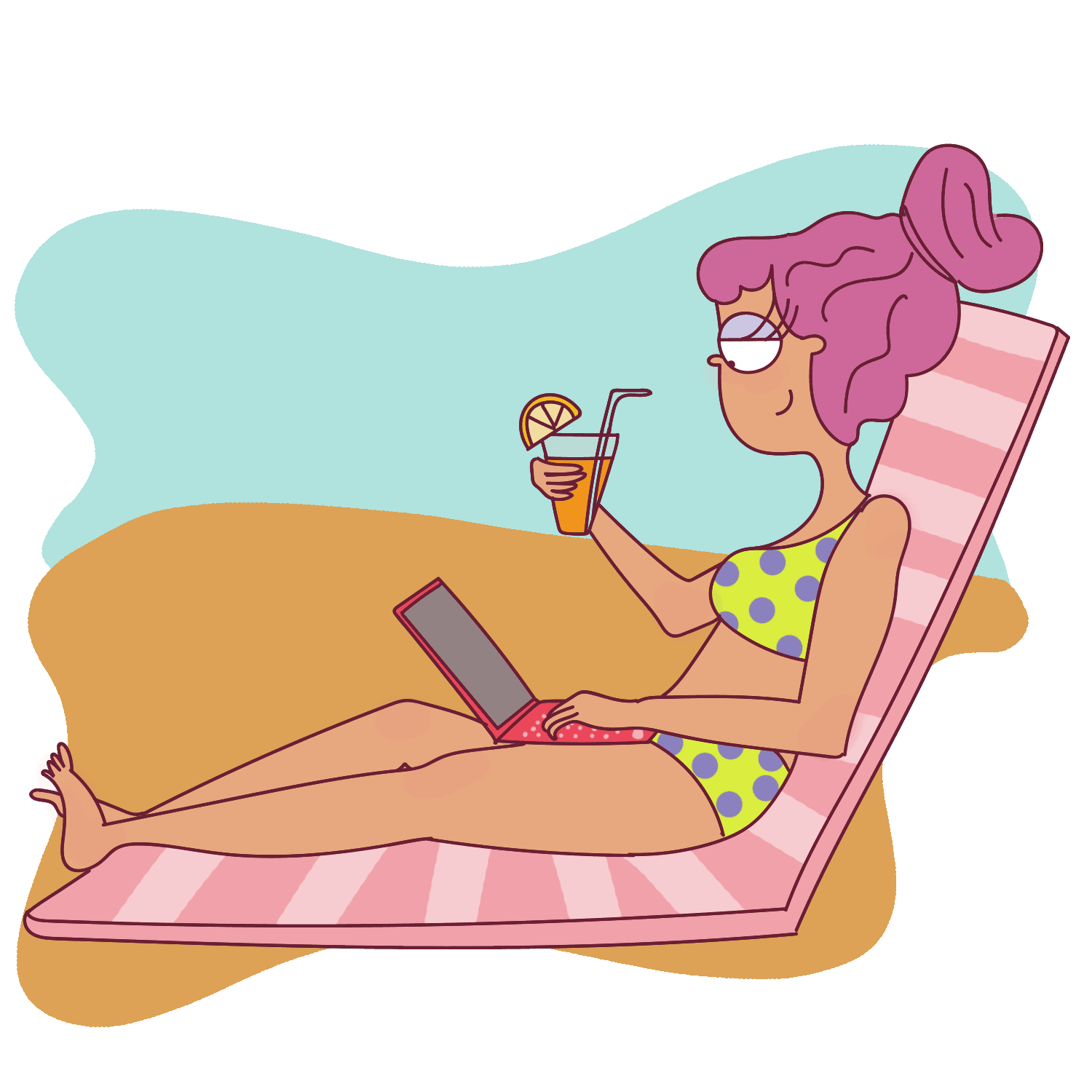 You're probably thinking that blogging is all about typing away on a slim laptop by the beach, but the truth about blogging is far from this. Girl blogging by the beach.