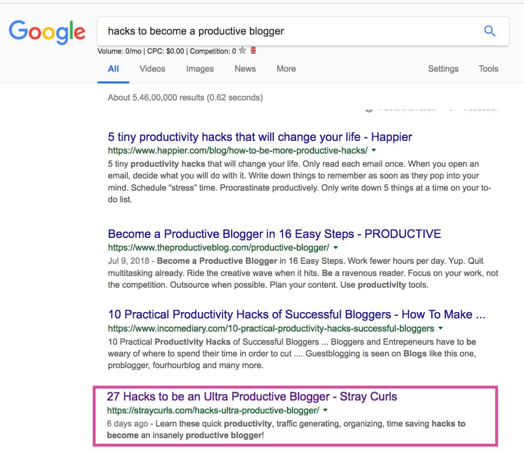 I rank on the front page of Google for multiple long tail keywords and I will teach you to do the same!