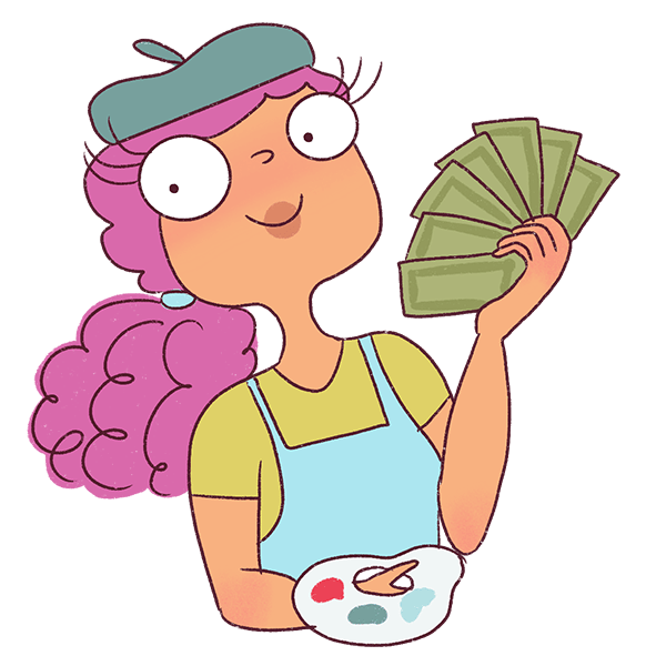 Learn how to make money as an artist. This post includes several ways you can make money with your art and drawing skills!