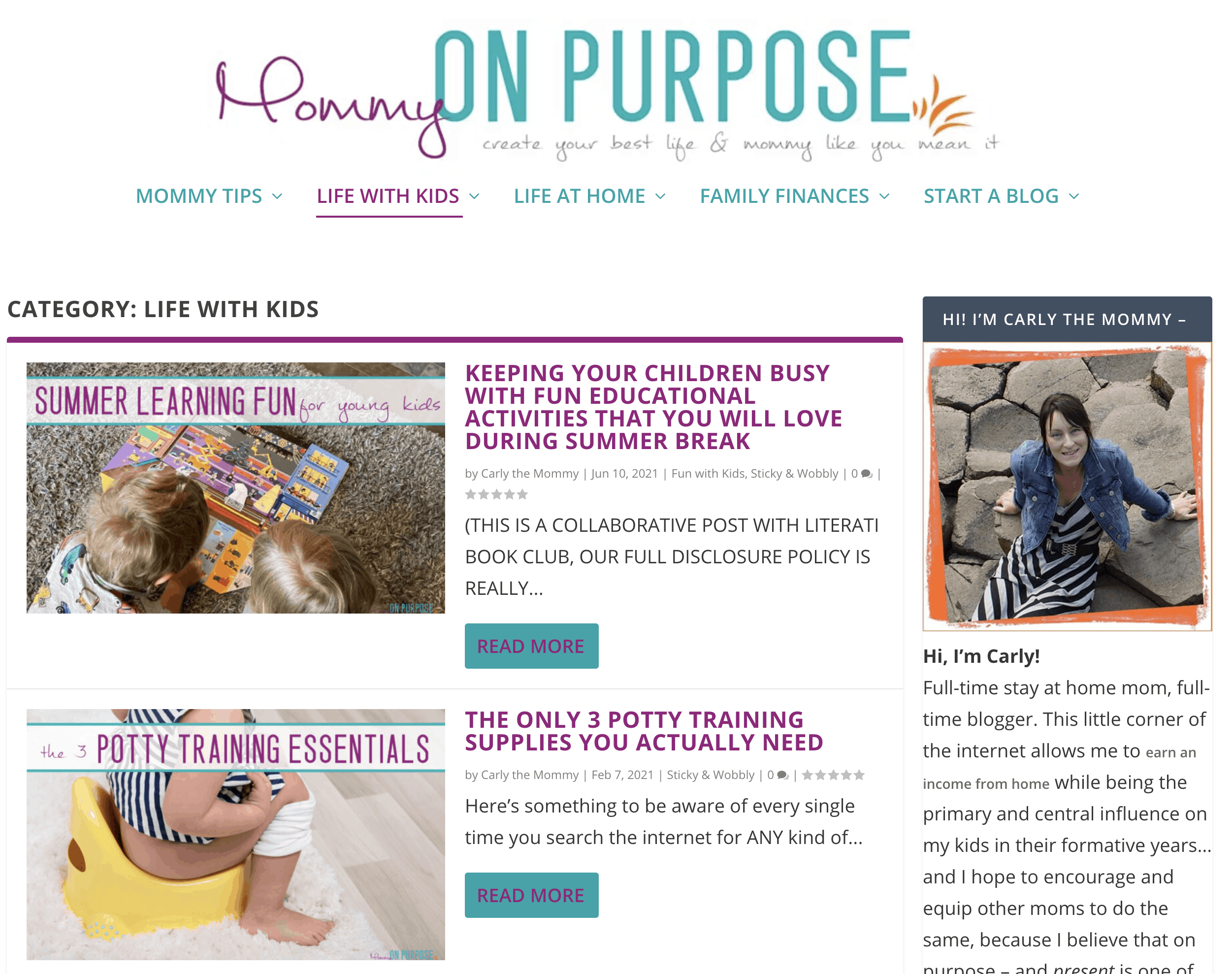 Mommy on Purpose is a beautiful mom blog that is very well known in the blogging community.