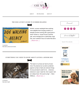 Oh my dog is one of the cutest pet blogs I've ever seen.