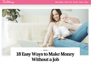 Elna Cain has a blog that talks specifically about online businesses but it's geared toward moms who want to make money from home.