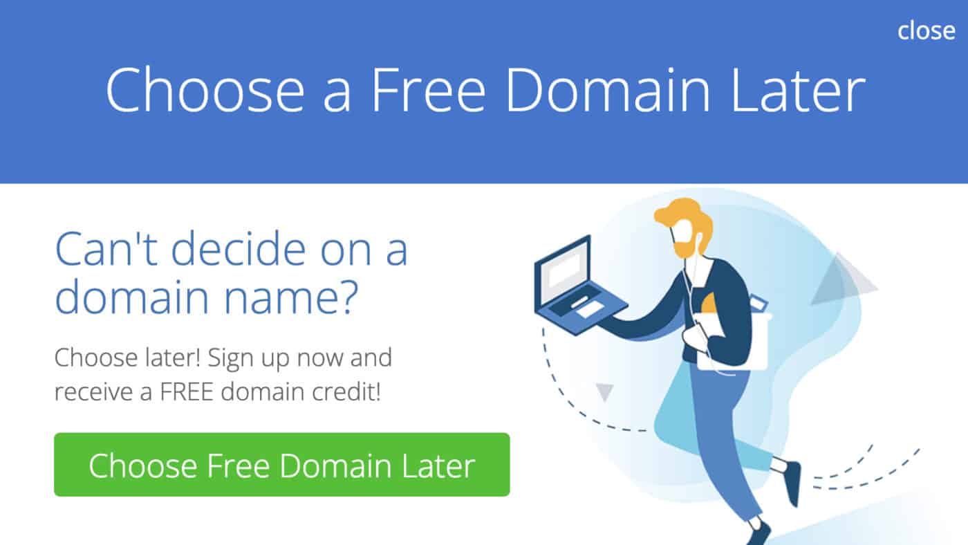 You can always select the domain name later